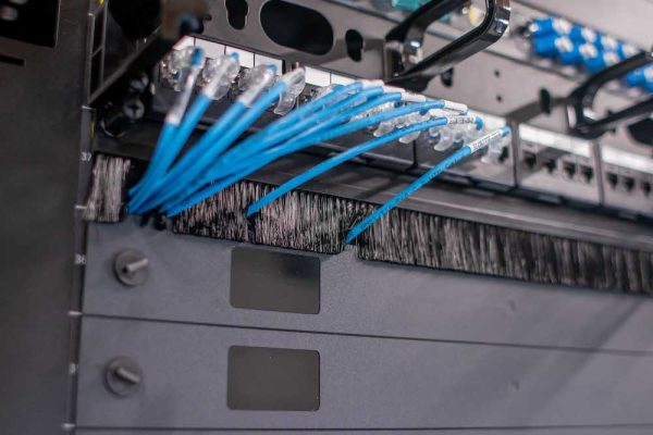 eziblank brush panel installed, blue cables9