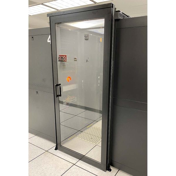 Black Single Sliding Aisle Containment Door